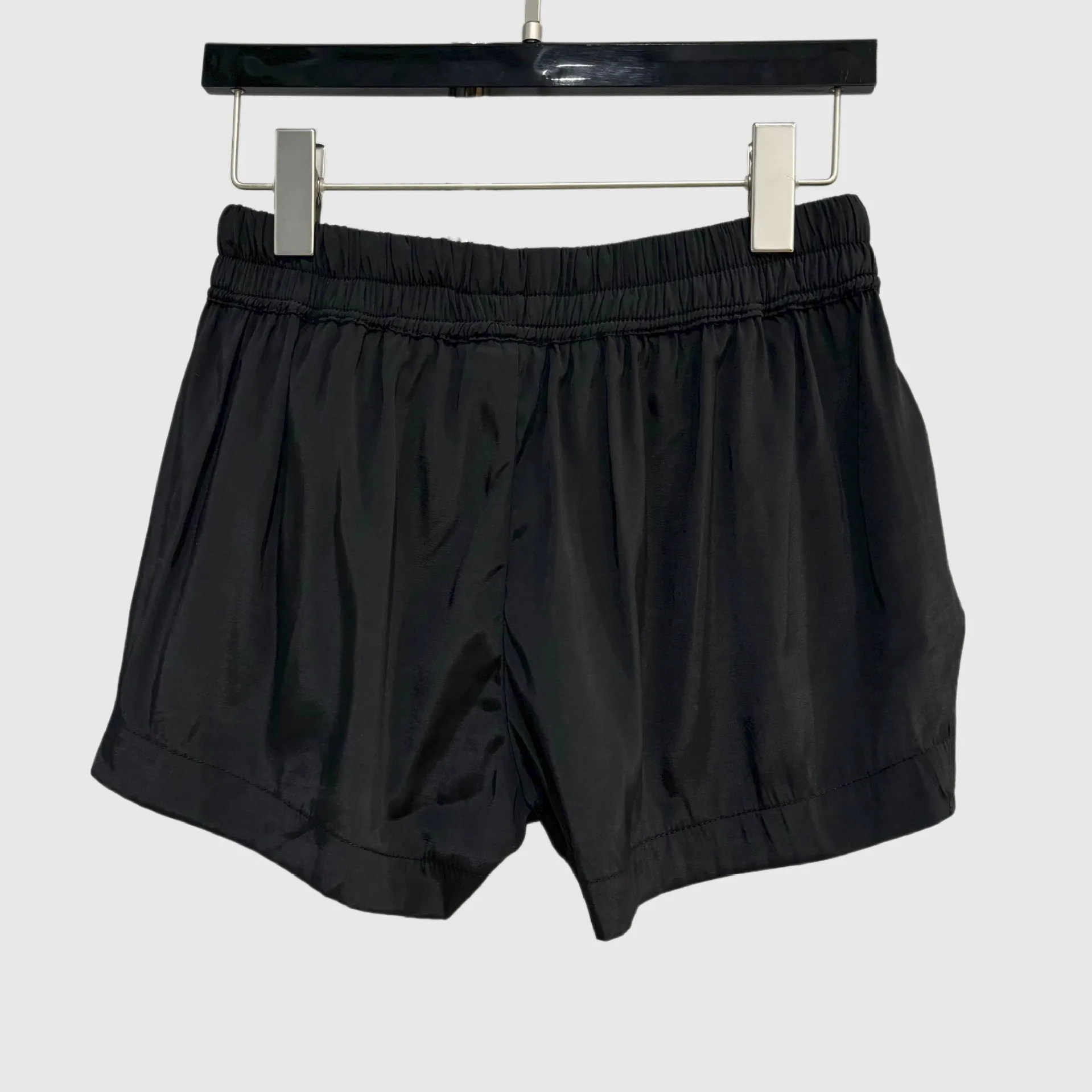 High Street Dark Style Slim Fit Pants with Slit Drawstring Shorts Women's Exlstic Waist Casual Pants Sexy Solid Color Shorts