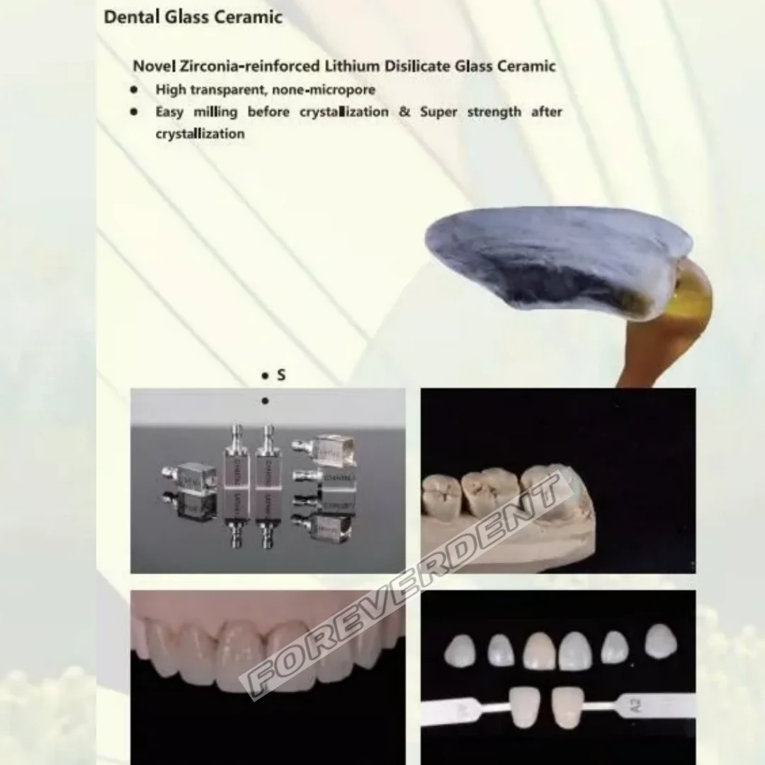 C14 HTA1 Dental Crystal Blocks Glass Ceramic Zirconia Reinforced CEREC Block CAD