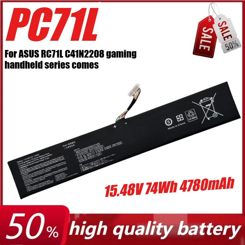 

15.48V 74Wh 4780mAh PC71L Battery for ASUS RC71L C41N2208 Gaming Handheld Series Comes+Tool