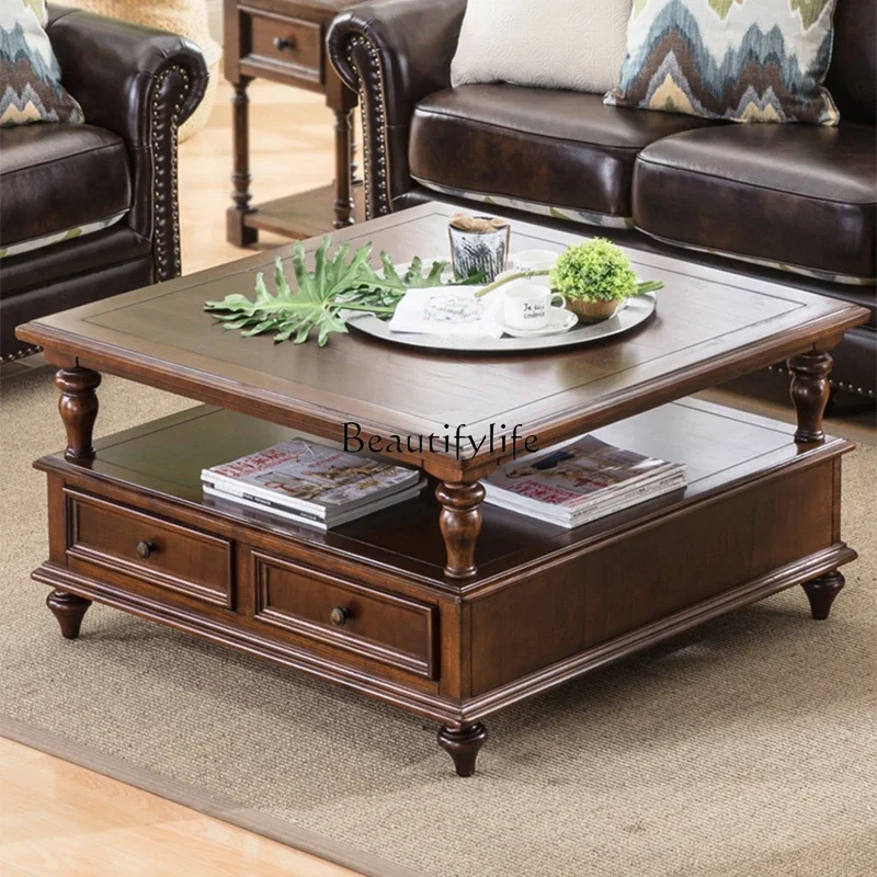 

yj5American-Style Solid Wood Square Tea Table So Easy So Beauty Square Tea Table