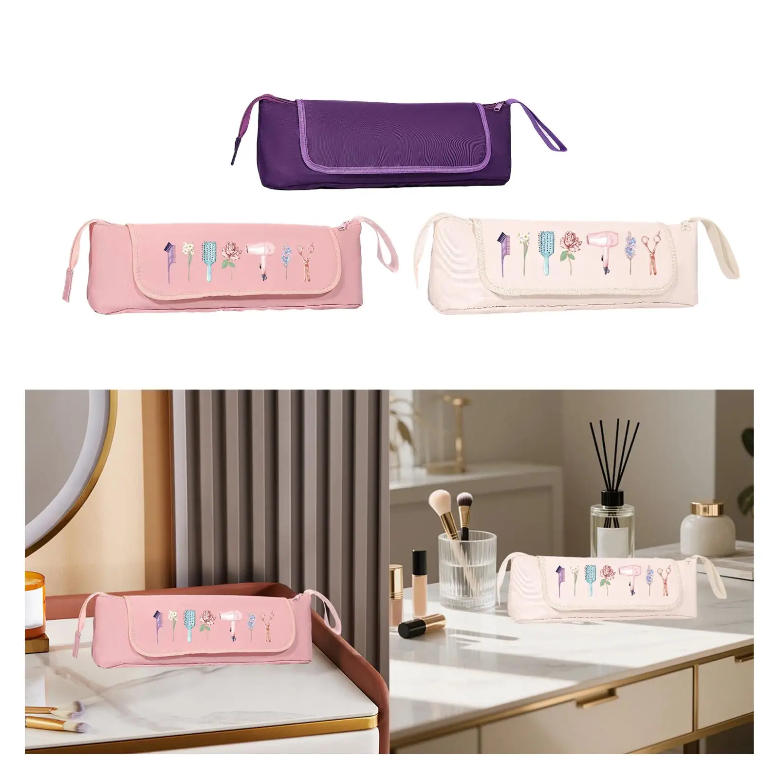 

Дорожная сумка для инструментов для укладки волос с термоподушкой, портативная сумка для хранения выпрямителя, органайзер для аксессуаров для волос для женщин и девушек
