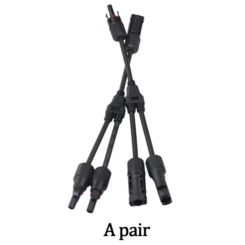 

2Y Branch parallel connection 30A 1000V Electrical Solar Connector Photovoltaic 2pcs solar Panel Cable Wire Connect