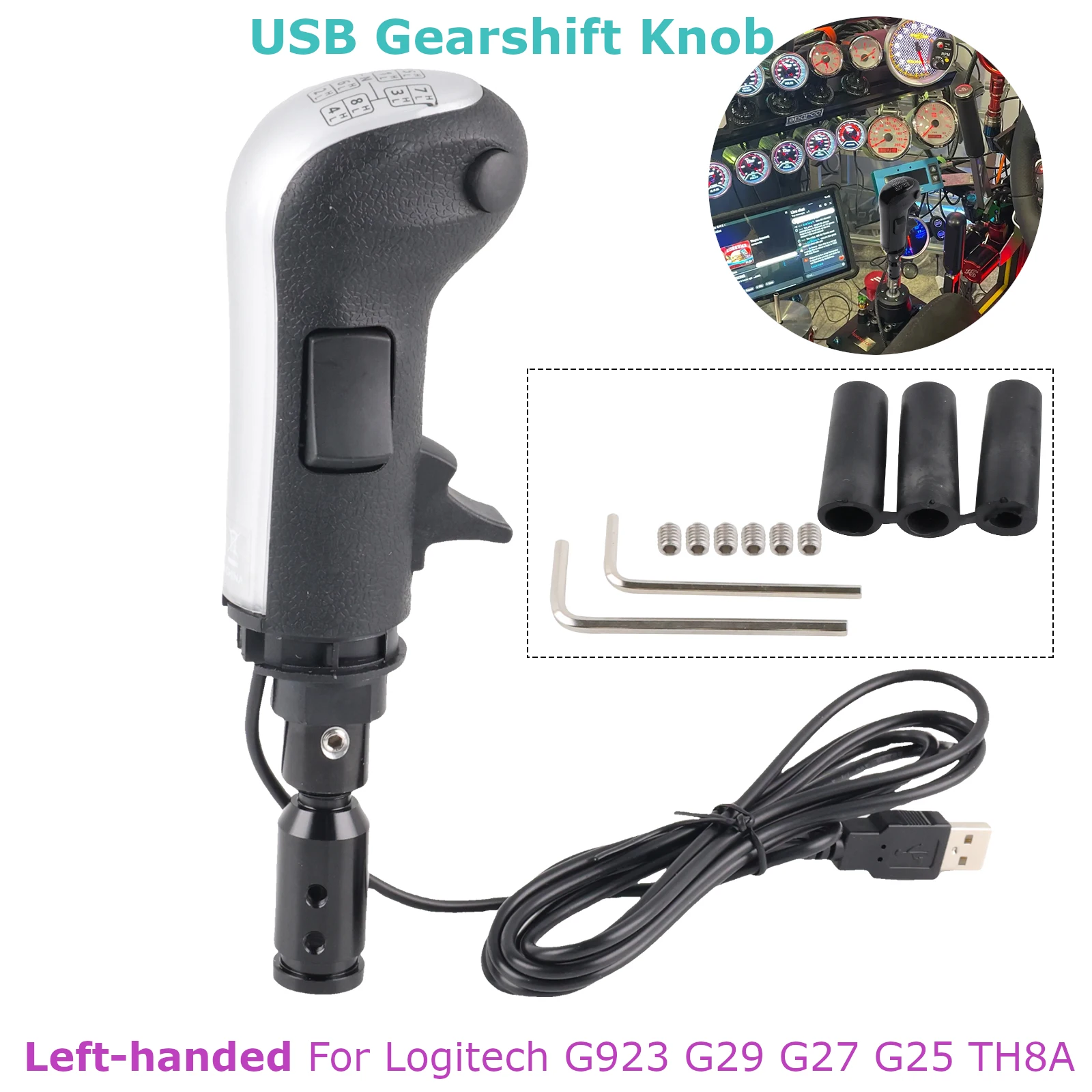 Для Logitech USB ручка переключения передач левая для G923 G29 G27 G25 TH8A для грузовика ETS2 иATS симулятор высокой и низкой передач