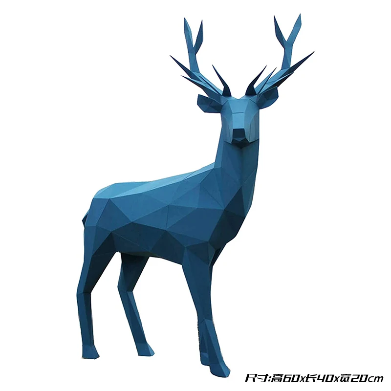 60cm Deer 3D Paper Model Geometric Paper Craft Home Room Decoration Living Room Art Ornament Handmade Low Poly Origami DIY Gifts