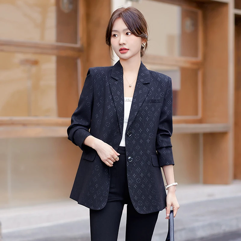 High Quality Fabric Women Blazers Jackets Coat Spring Summer Female Outwear Long Sleeve Formal OL Styles Tops Blaser Clothes