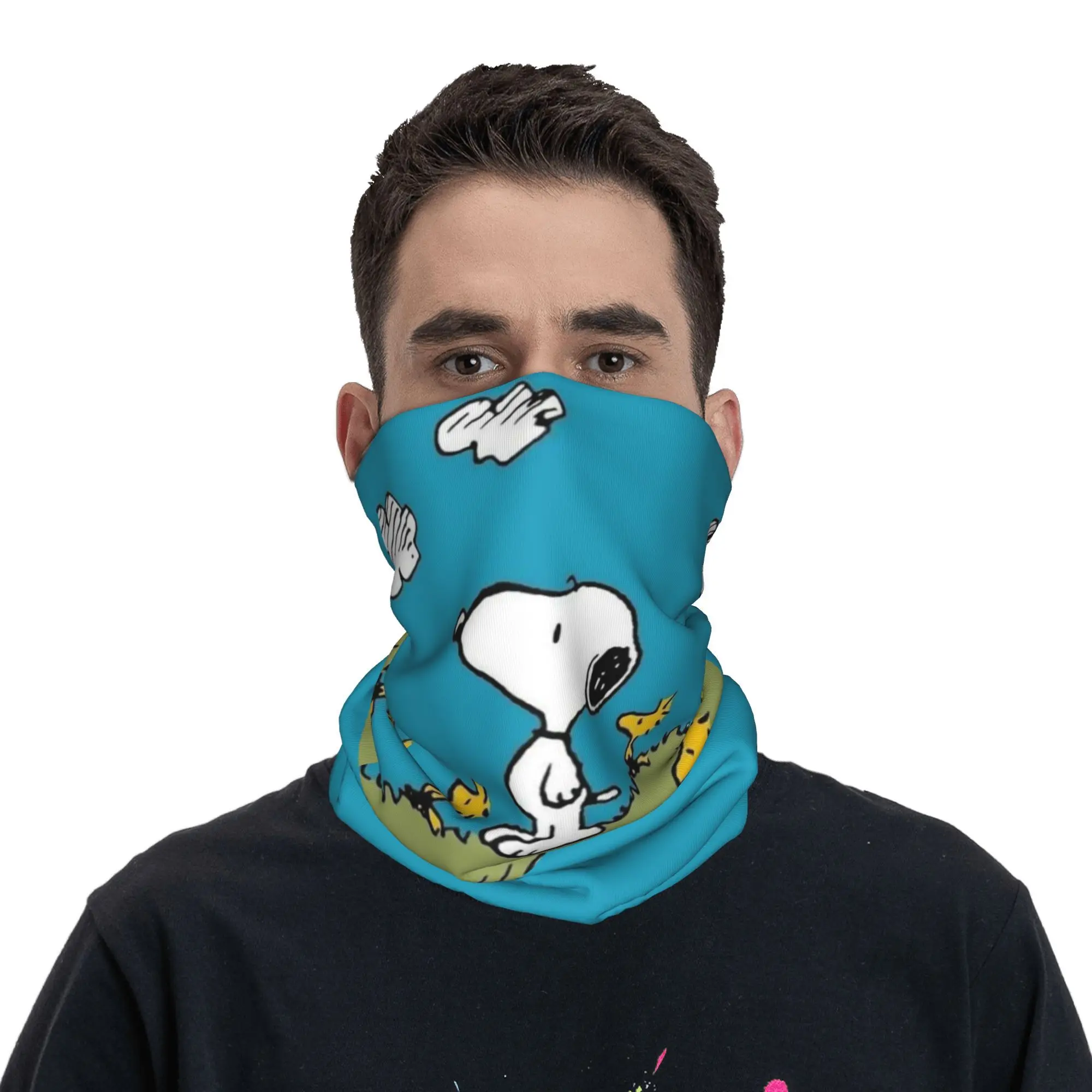 مخصص S-Snoopys الفول السوداني باندانا الرقبة الجراب لصيد التزلج الرجال النساء التفاف وشاح موضة مطبوعة فيلم عقال أكثر دفئا