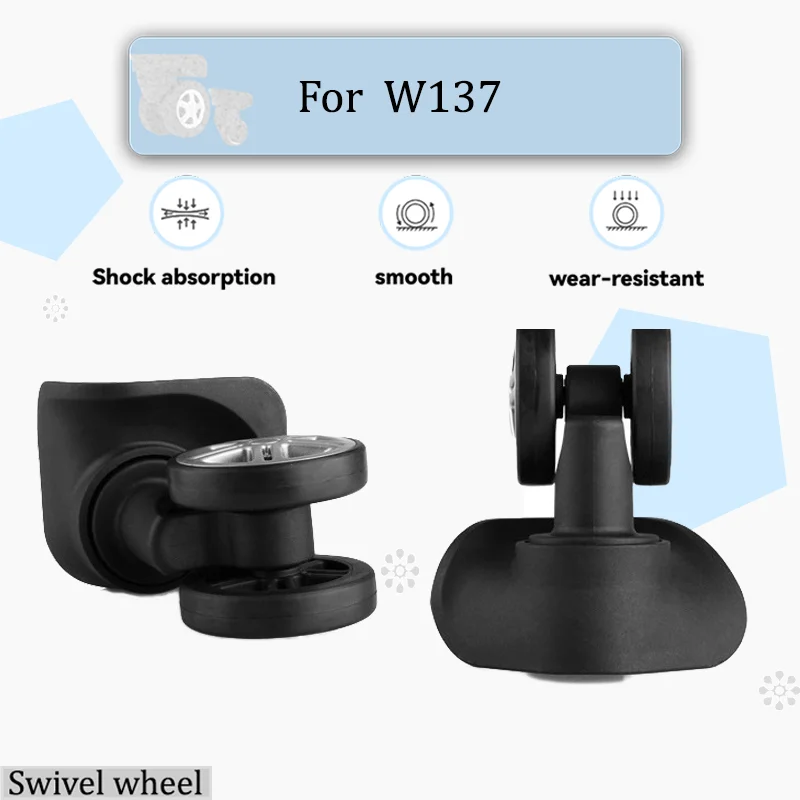 For W137 Universal Luggage Trolley Replacement Parts - 360° Swivel Wheels (Heavy Duty) Luggage Repair Kit Including Screwdriver
