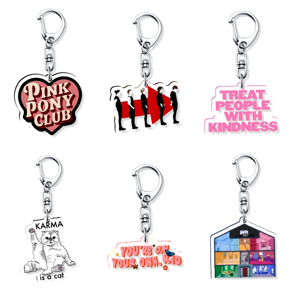 

Acrylic Singer Idol Actress Boy Band Fan Collection Keychain Jewelry Gift Charm Keyring Creative Key Chain Pendant Souvenir Bag