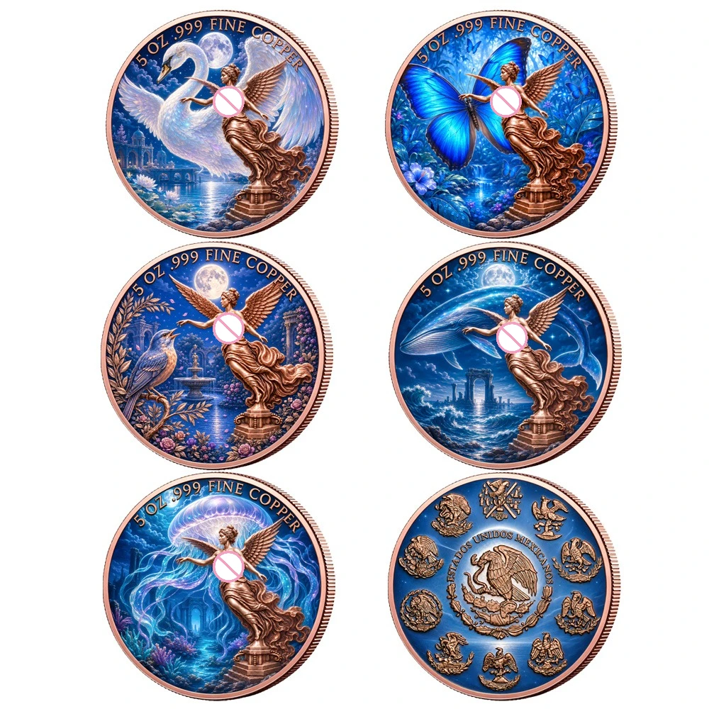 Angel Wildlife 5oz .999 Fine Copper Coin Medallion Swan Butterfly Whale Bird Jellyfish Collectible Commemorative Souvenir Gift