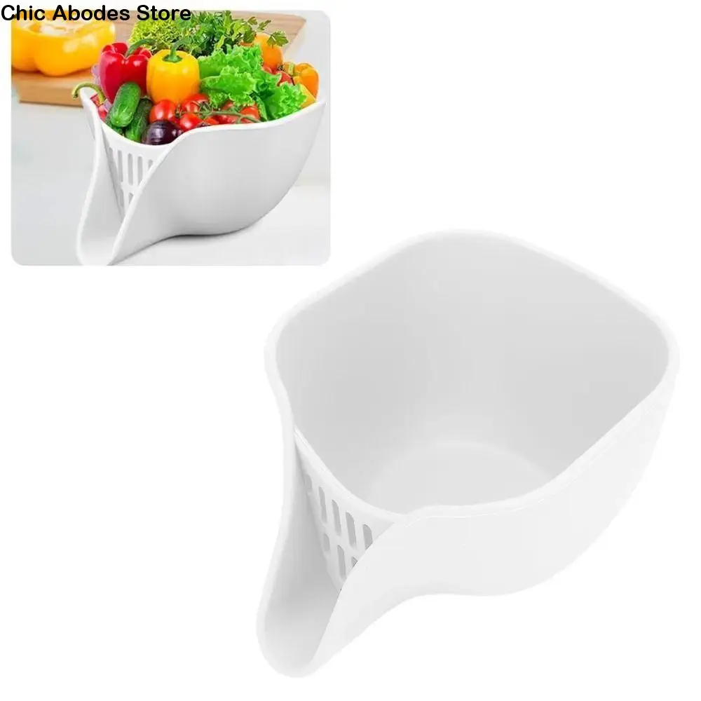 

Silicone Drain Basket Multifunction with Spout Sink Strainer for Washing Fruits Small Water Filter Washing Bowl for Salad