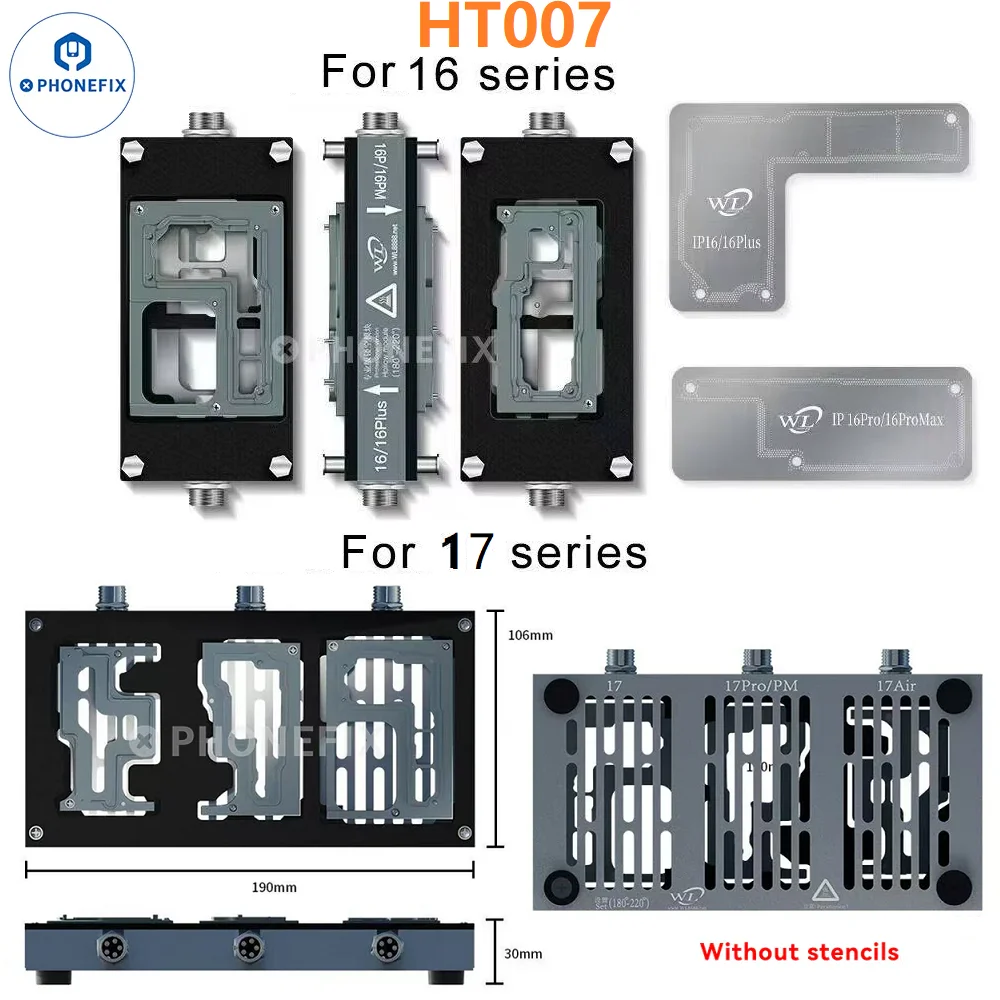 WL HT007 X-17 Series Pre-Heating Groove Mold Desoldering Station for iPhone X-17 ProMax Layered Motherboard Tin Planting Bonding