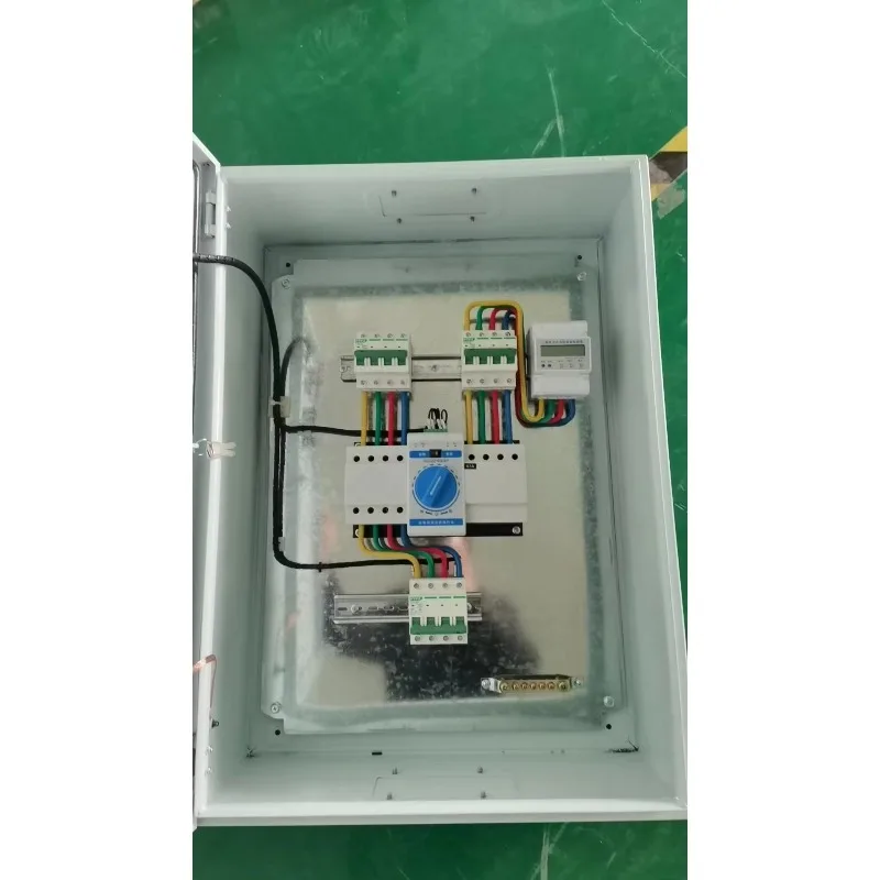 dual power automatic transfer switch board cabinet power saving timer meter electrical panel ATS distribution box