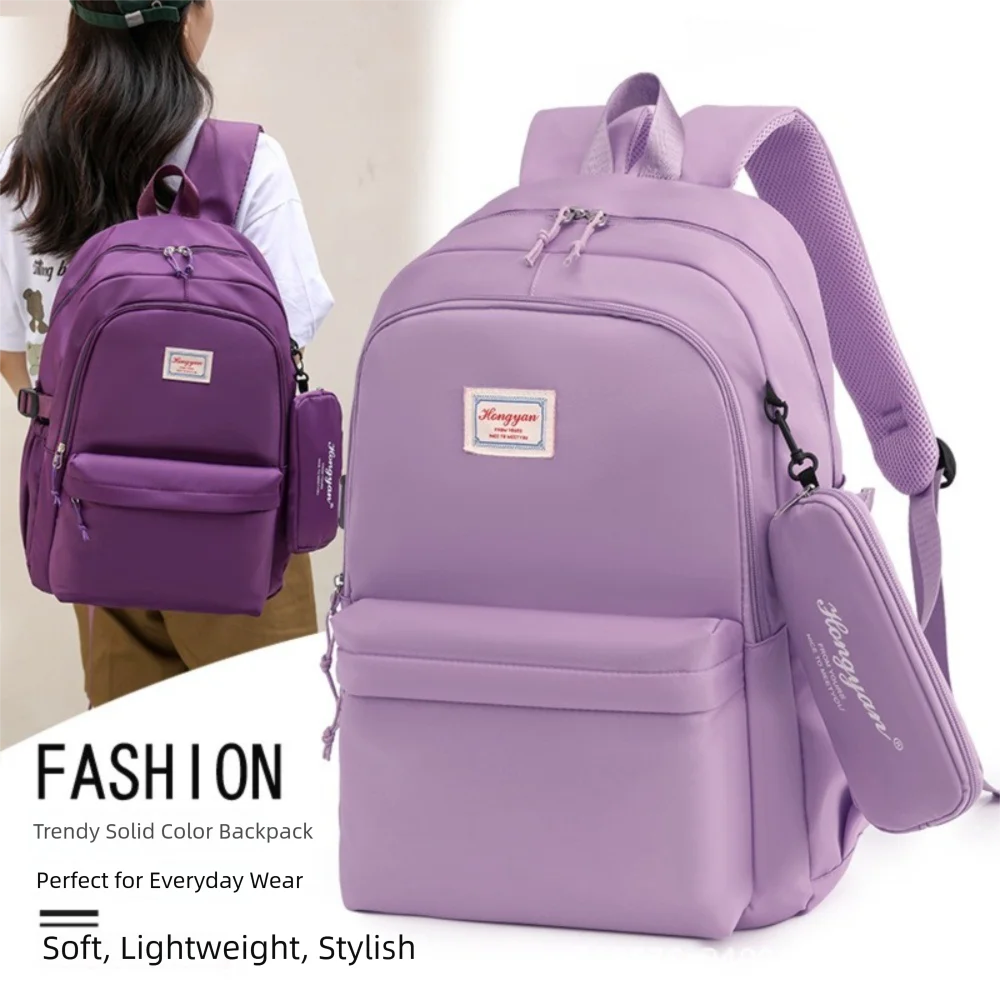 Fashion Oxford Cloth Backpack 2 in 1 Large Capacity School Bag Breathable Multifunction School Rucksack Students