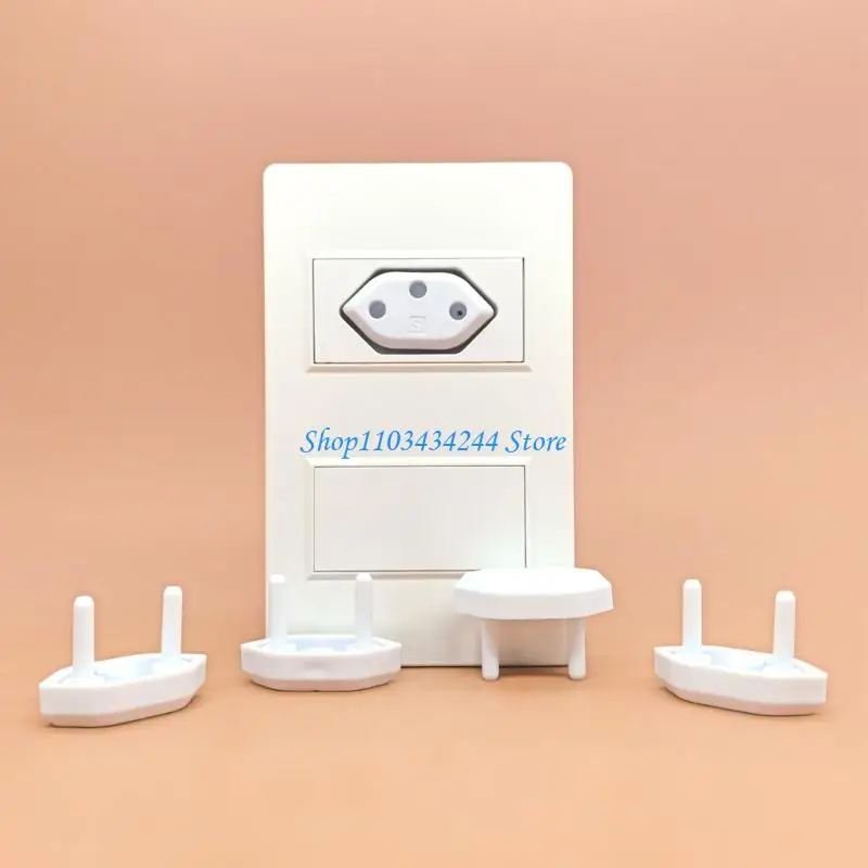 

10 шт., защитная розетка для детей, 2-контактная круглая защитная крышка для розетки, предотвращает поражение электрическим для