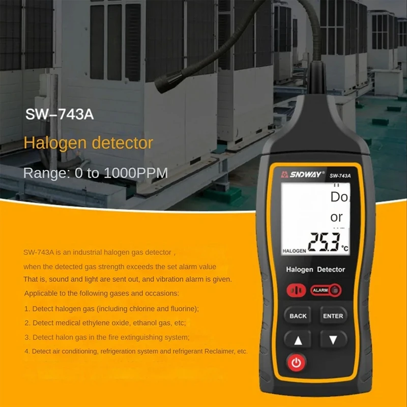 SNDWAY SW-743A Electronic Air Conditioning Refrigerant Refrigerant Freon Maintenance Leak Detector Halogen Gas Detector Durable