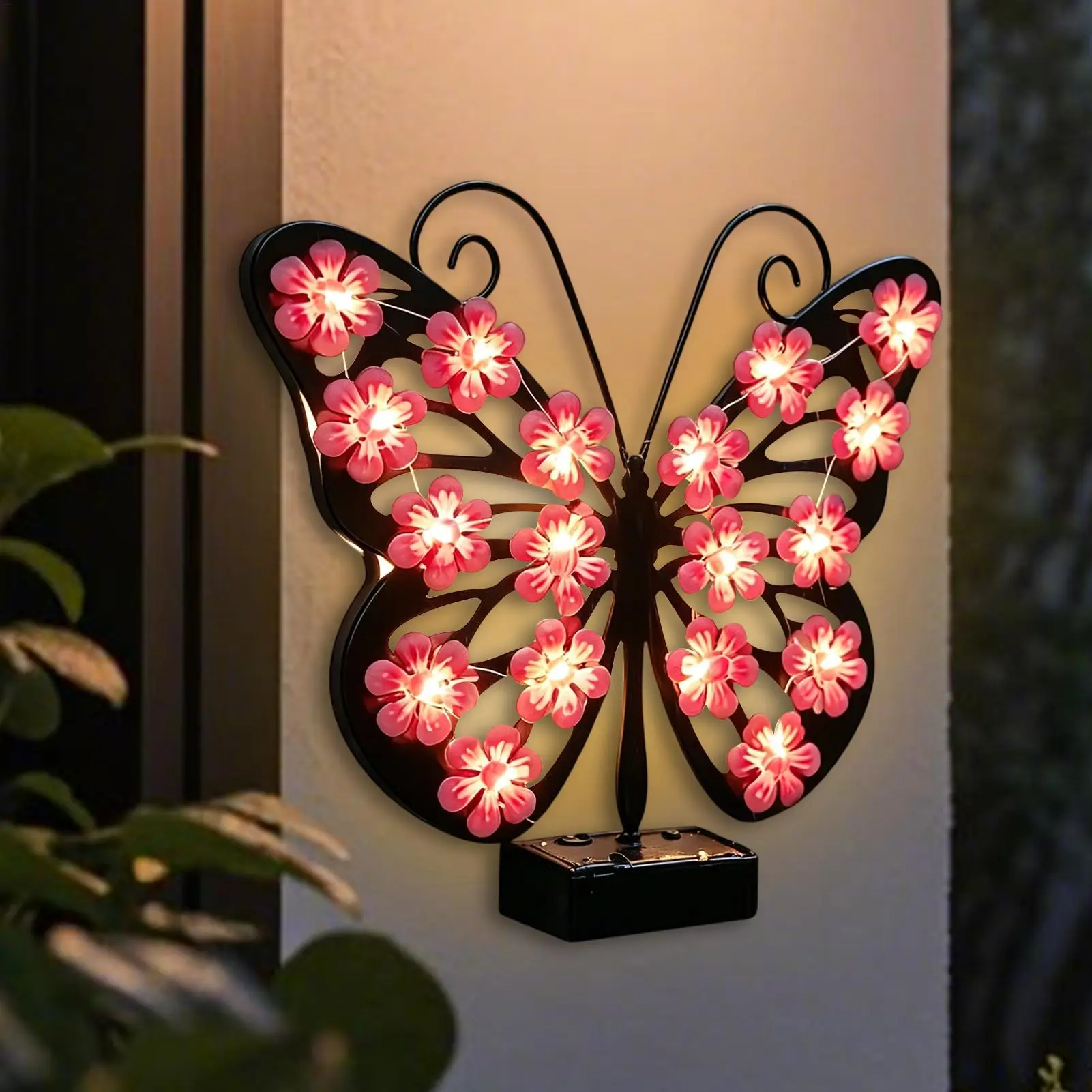 ソーラーバタフライライト屋外防水金属ledランプledバタフライライト庭庭パティオポーチフェンス壁通路用