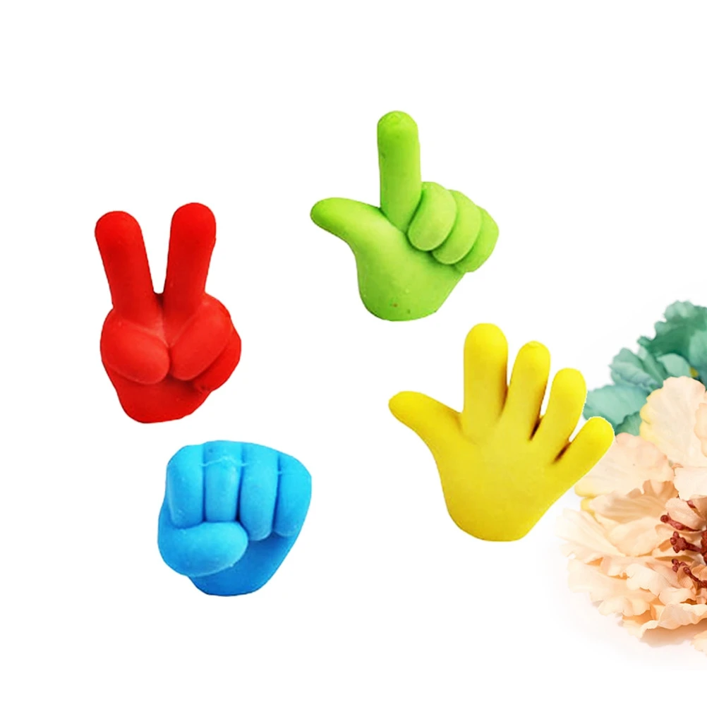 4 PCS Classroom Stone Scissors Cloth Eraser Stationery Student Cartoon