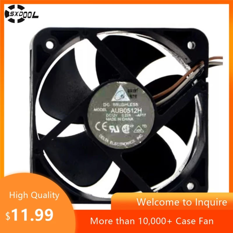 

For DELTA AUB0512H 50x50x25mm DC 12V 0.22A Dual Ball Bearing Industrial Cooling Fan for Projectors