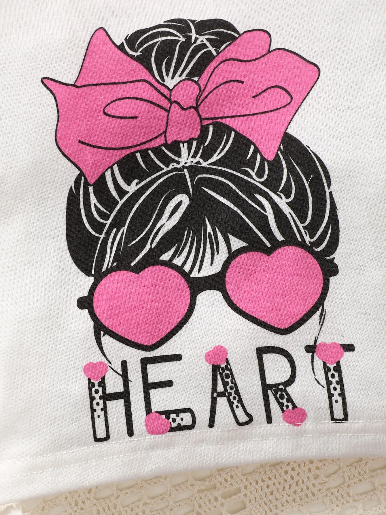 مجموعة ملابس للفتيات 12 وما تحت الربيع/الصيف/الخريف - تي شيرت مطبوع عليه رسوم كرتونية حلوة + تنورة قلم رصاص (قطعتان)، مزيج من القطن