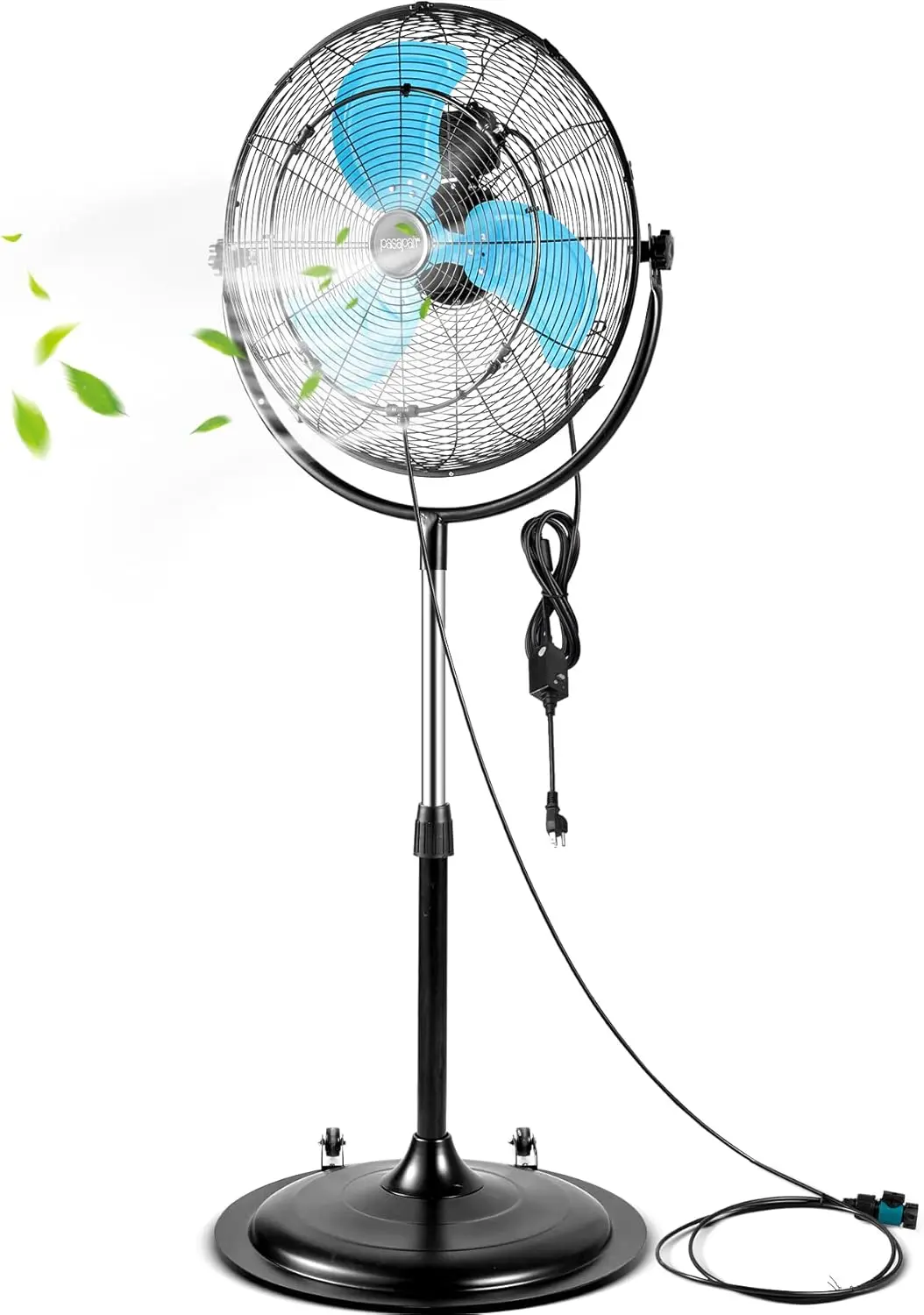 Pasapair 20 Inch Heavy Duty High Velocity Pedestal Fan with Powerful 1/5 Motor - Pedestal Misting Fan for Outside