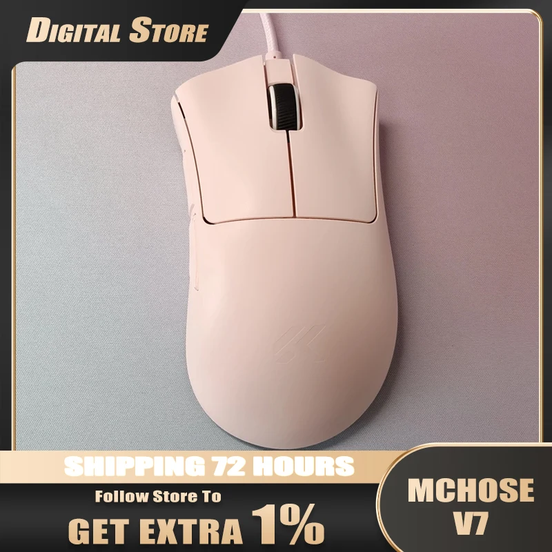 MCHOSE V7 Wireless Gaming Mouse, Tri‑Mode Bluetooth 2.4G, Ergonomic Right‑Handed, PAW3395 Sensor for PC Gaming & Office