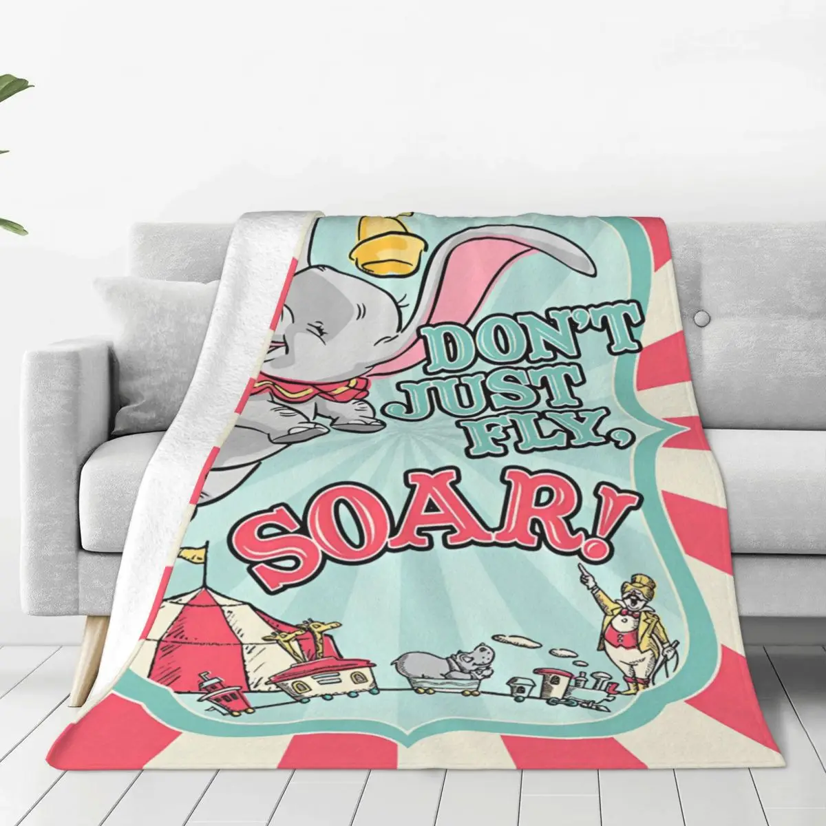 Dumbo Blanket Quality Warm Throw Blanket Winter Decorative Couch Chair Graphic Bedspread