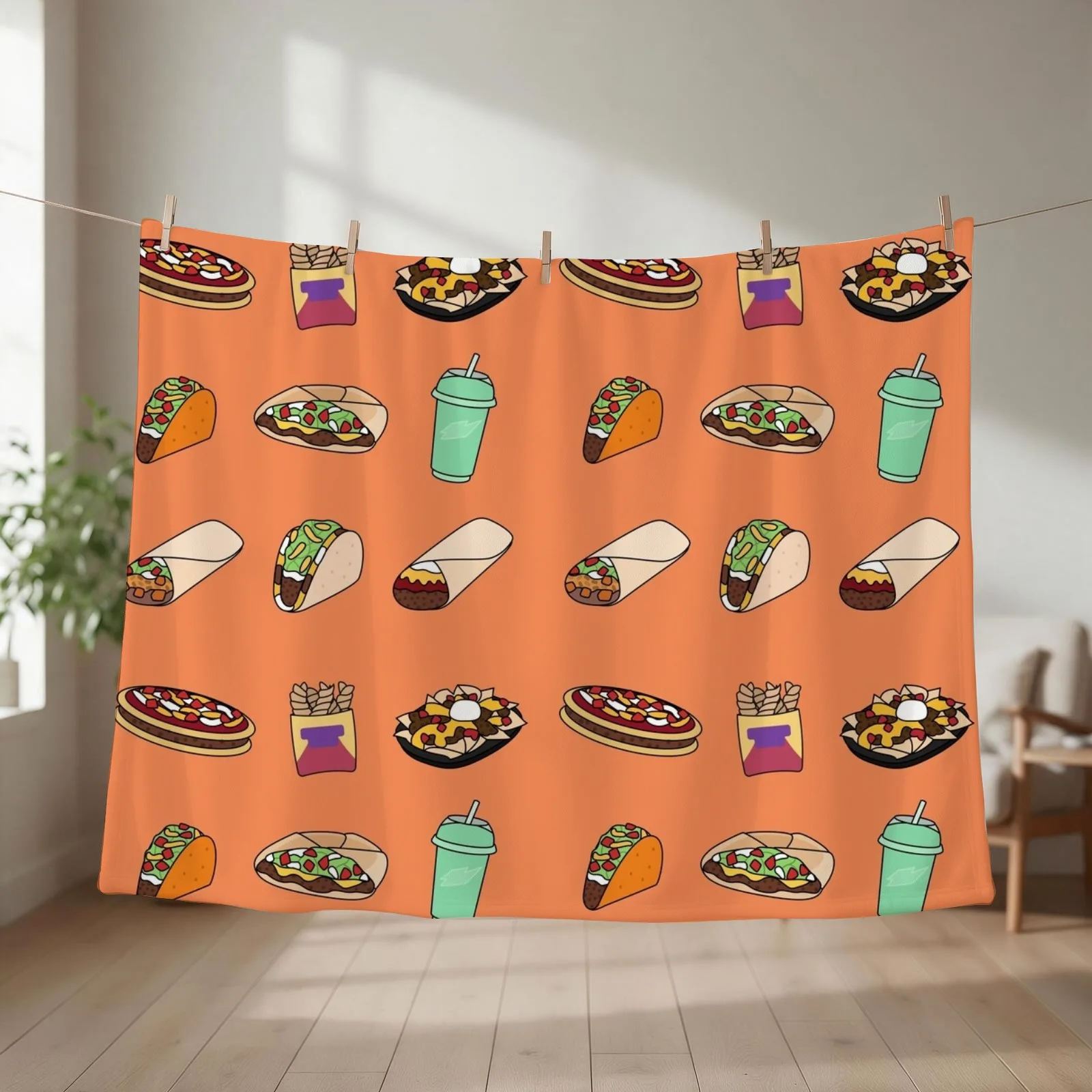 Taco Bell Throw Blanket couch cozy soft plush fuzzy picnic outdoor blanket