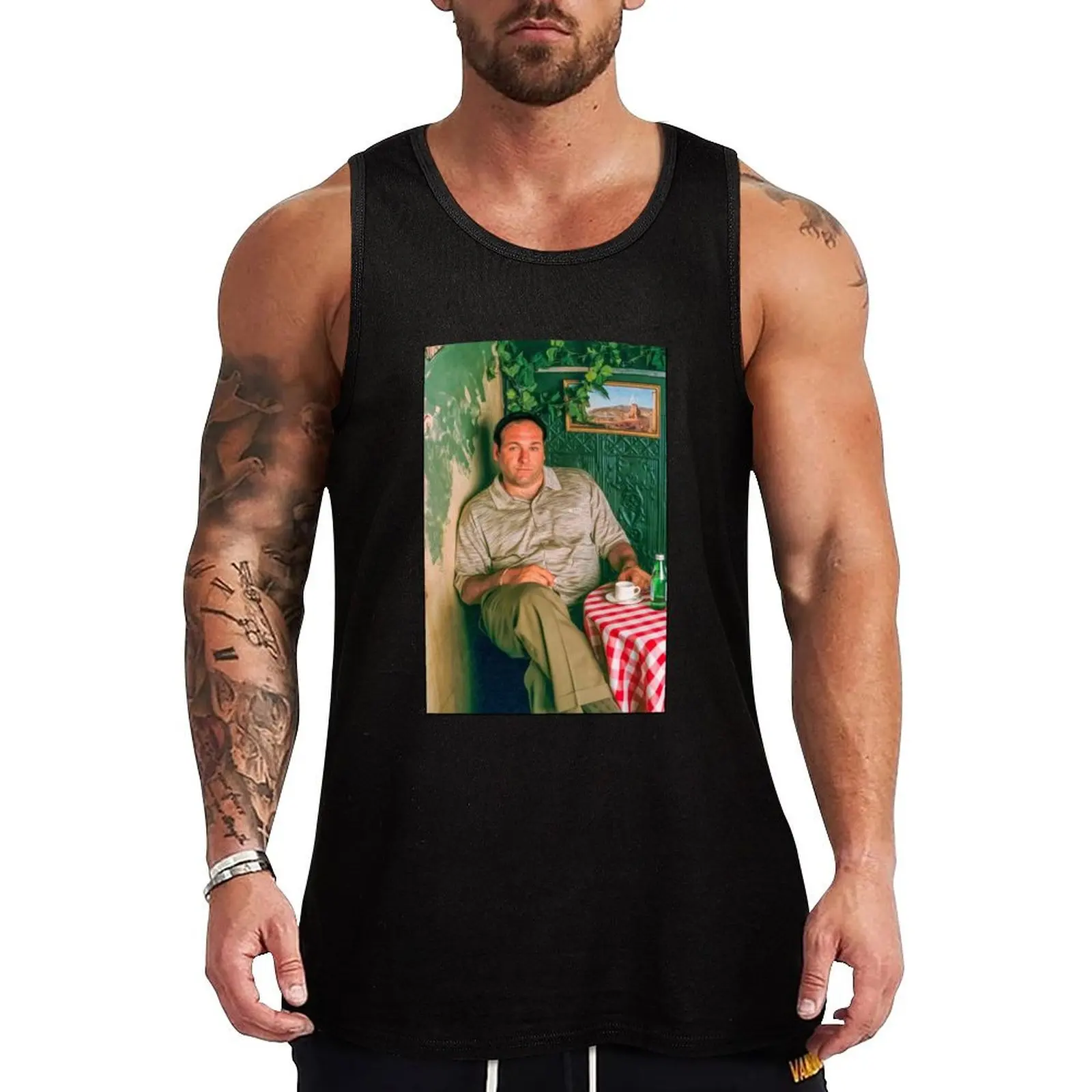 

Tony Soprano: The Gabagool Commendatore Tank Top cool things sports suits sleeveless shirt man gym Men's cotton t-shirt