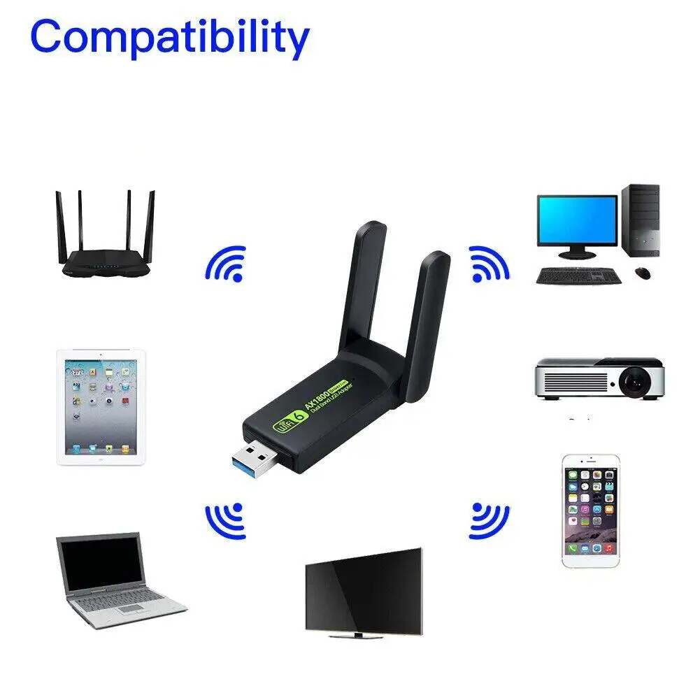 Wi-Fi USB адаптер мини портативный двухдиапазонный 2,4G/5 ГГц Wi-Fi сетевой адаптер приемник для ноутбука ПК Windows 7/8/8.1/10/11