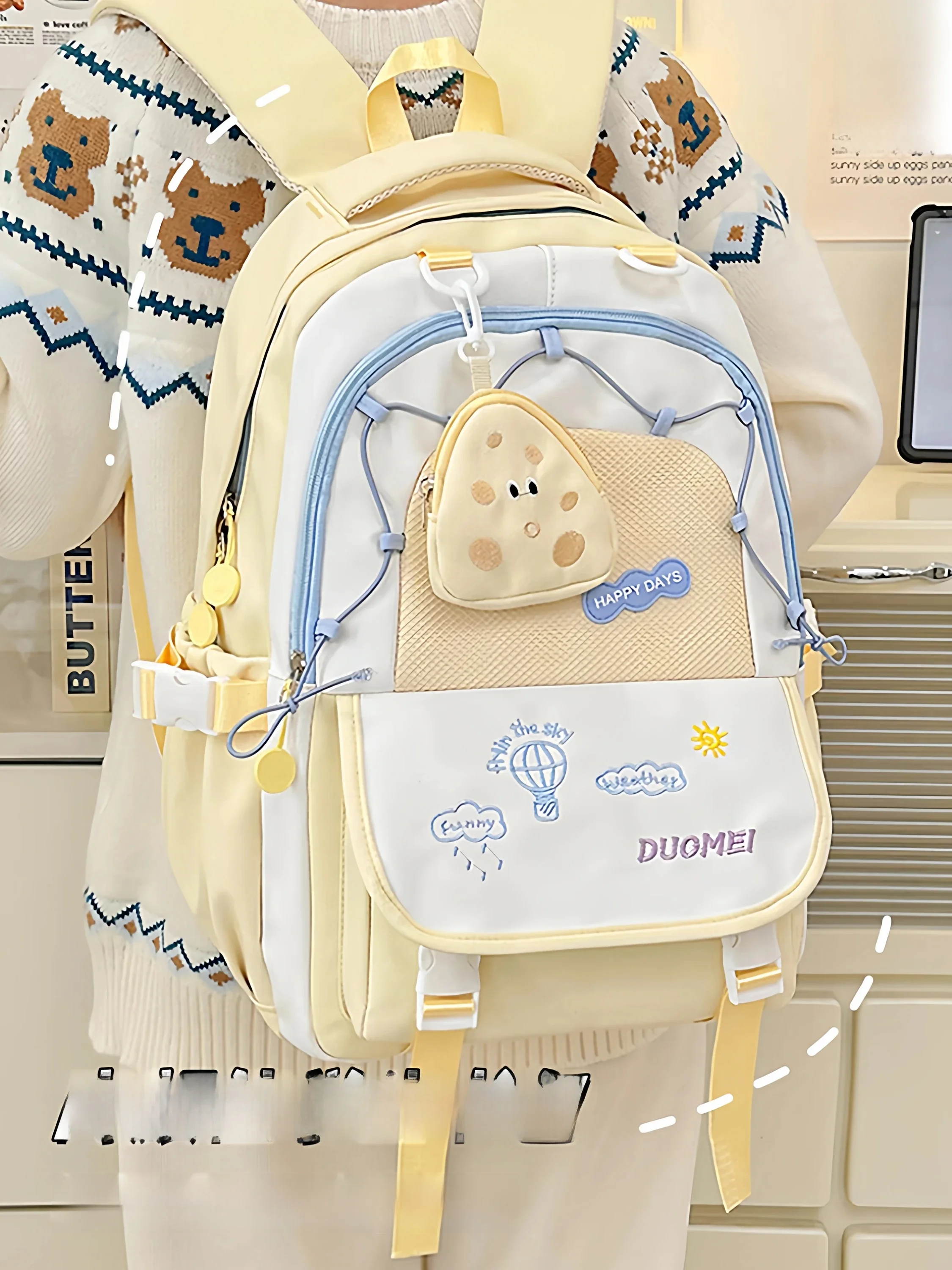 Lightweight Large Capacity Student Backpack for Junior And High School Girls Primary And High School Students Travel Duffel Bag