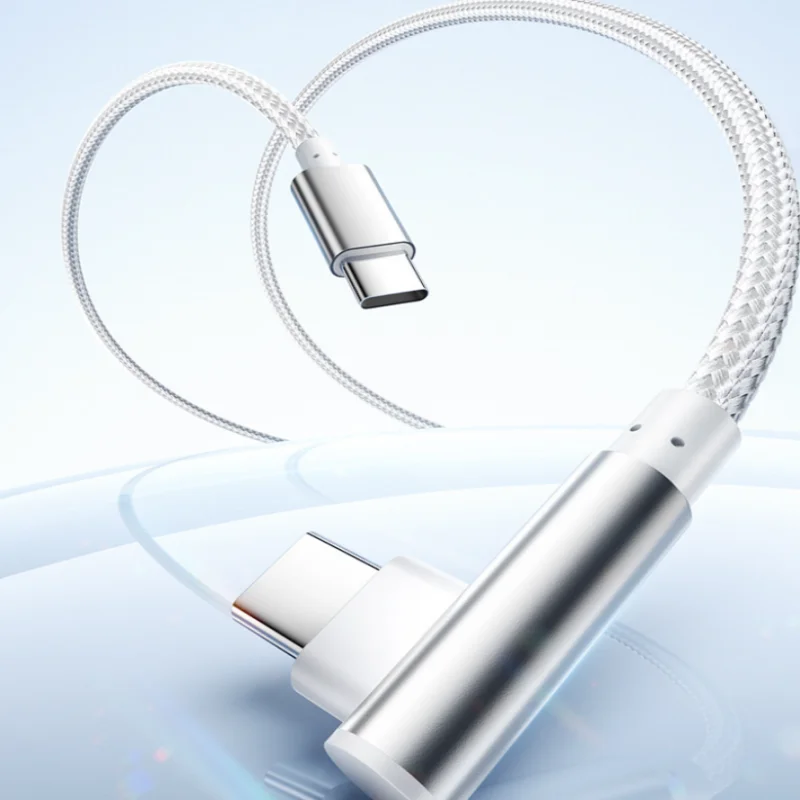 100W PD L자형 USB C to USB C 브레이디드 충전 케이블 90도 엘보 고속 충전 게임 데이터 케이블 1M 1.5M 2M 샤오미 삼성용