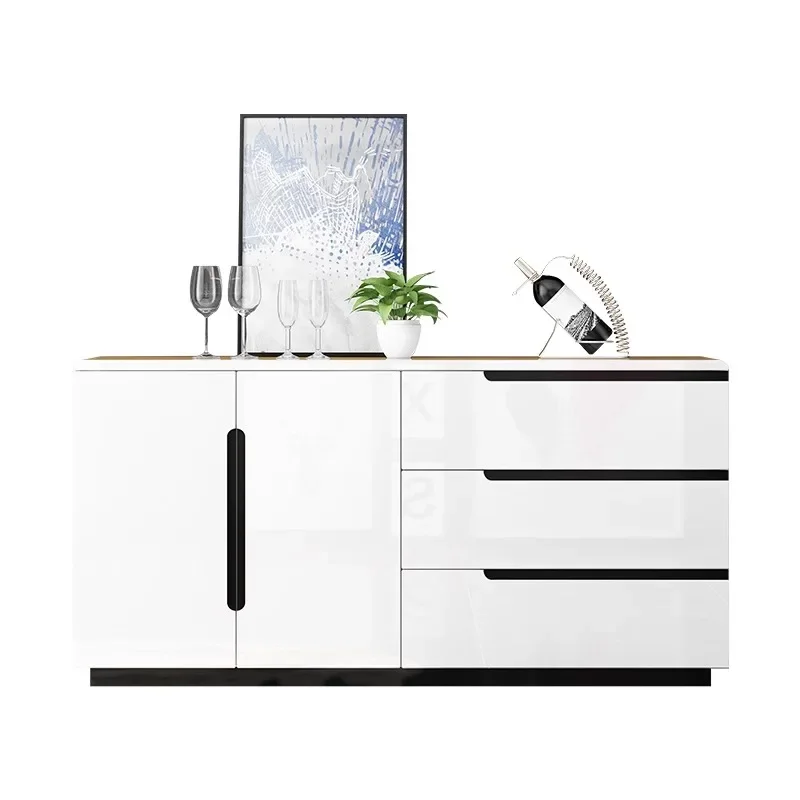 Side cabinet Modern simple tea cabinet Multifunctional white dining room cabinet Against the wall Living room paint locker Bowl