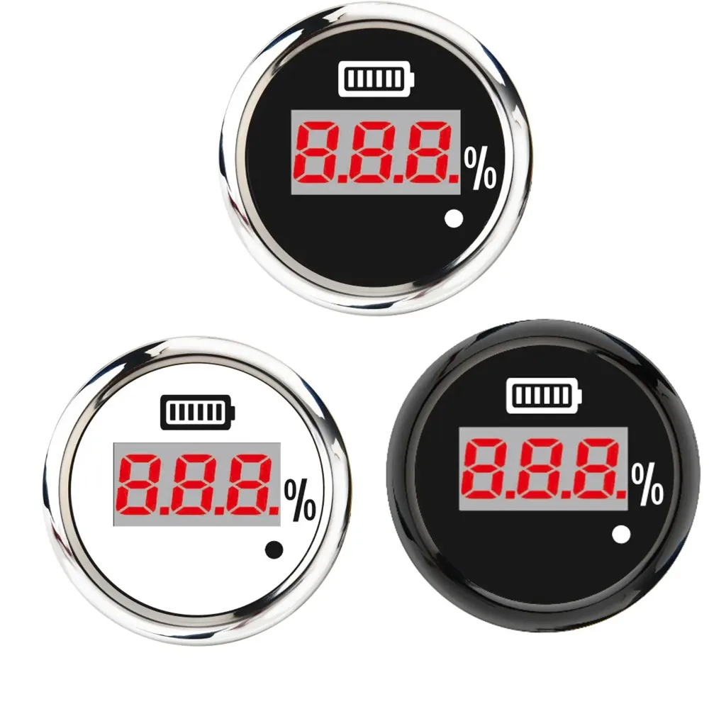 52mm Battery Capacity Meter Universal Battery Charge Level Indicator LED Display Tram Digital Electricity Meter for Car Boat