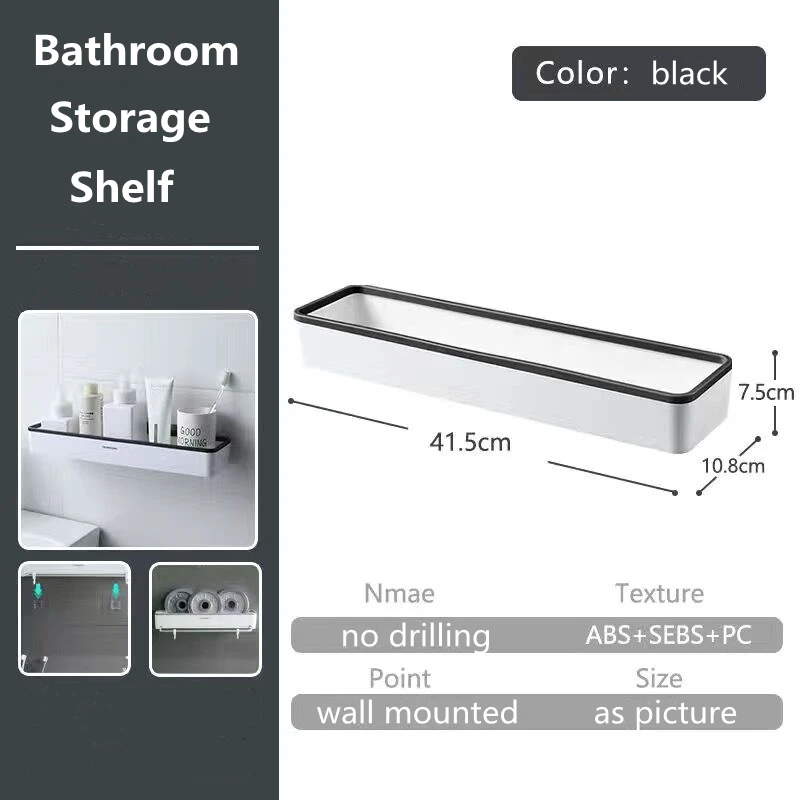 Toilet Bathroom Storage Cabinet Rack Wall Hanging Hole Free Multifunctional Artifact Above Toilet Rack White Shelf Organizer