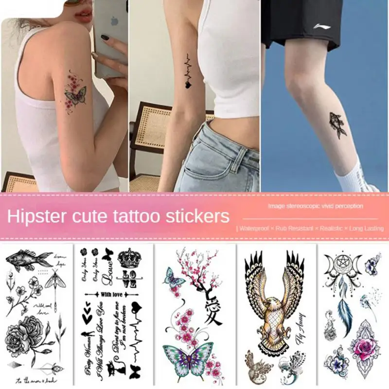 

Waterproof Temporary Tattoo Sticker Sexy Lips Girl Arabic Cute Cat Butterfly Sweet Element Fake Tatto Flash Tatoo for Women Men