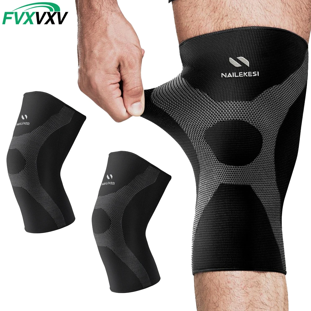 1Pair Plus Size Knee Brace Compression Sleeve for Knee Pain Relief, Arthritis, Workout,Swelling – Men Women Running Gym S-4XL
