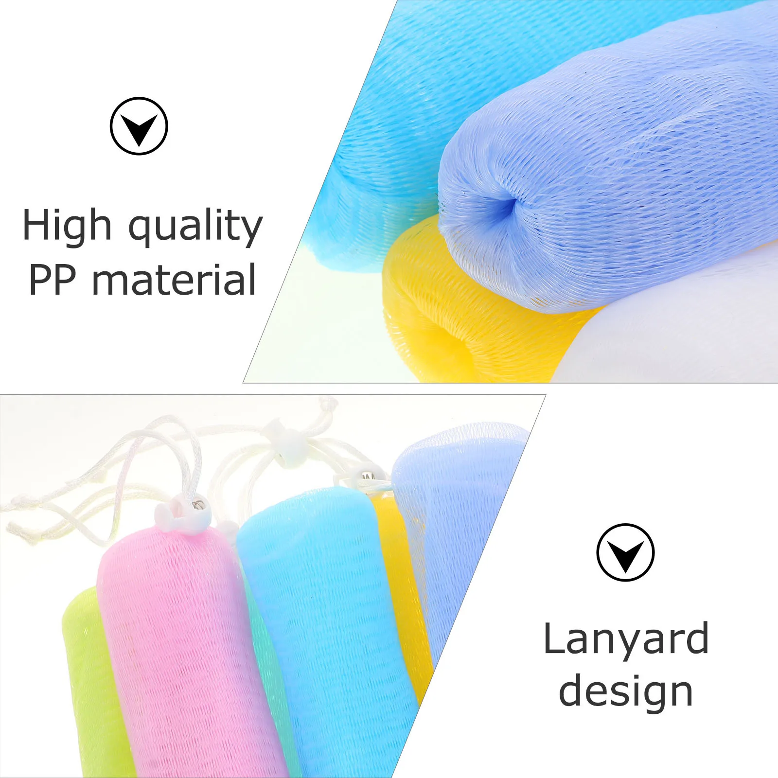 

7Pcs Soap Foaming Net Bubble Maker Pouch Body Cleansing Tool Durable Hanging Rope Gentle Skin Scrubbing Soap Storage Bag
