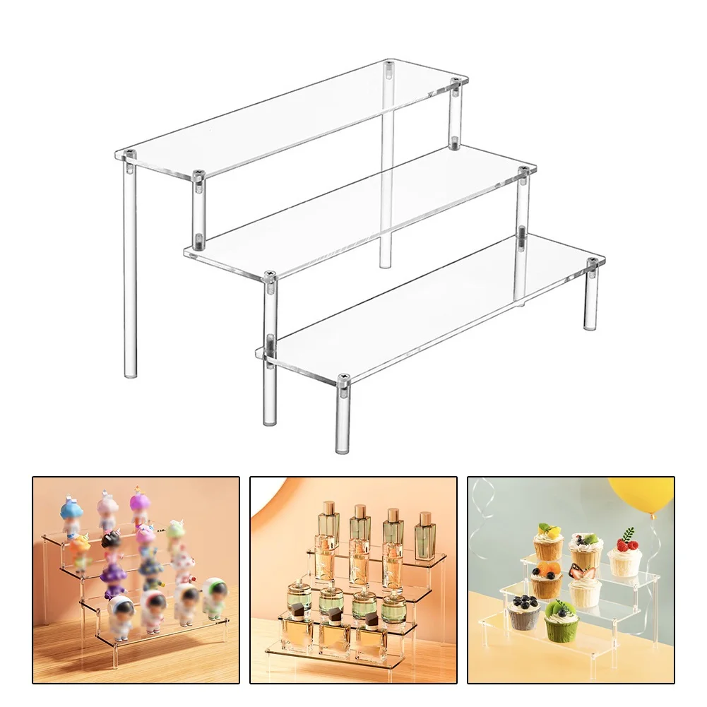 

1 шт. акриловая подставка для дисплея 1-3 слоя парфюмерная фигурка стеллаж для хранения торта милая прозрачная полка 20/30 см для украшения дома
