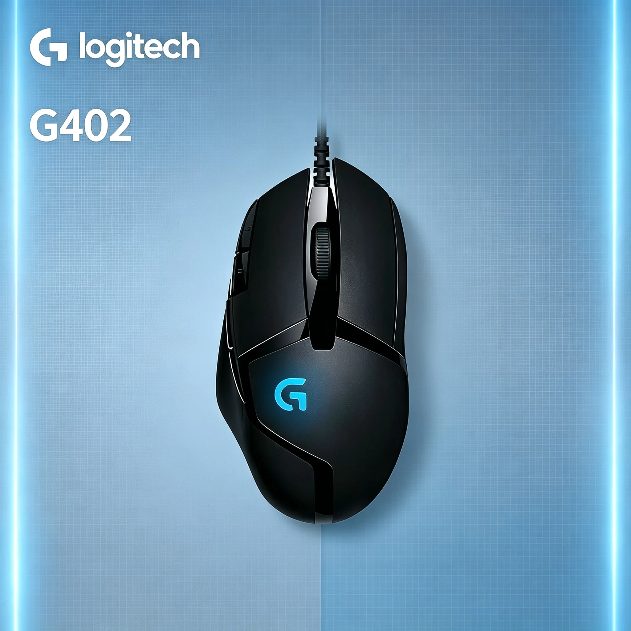 Logitech G402 Wired Gaming Mouse Multi‑Sensitivity Adjustable Mode RGB Illuminated Logo For Competitive Gamer Player