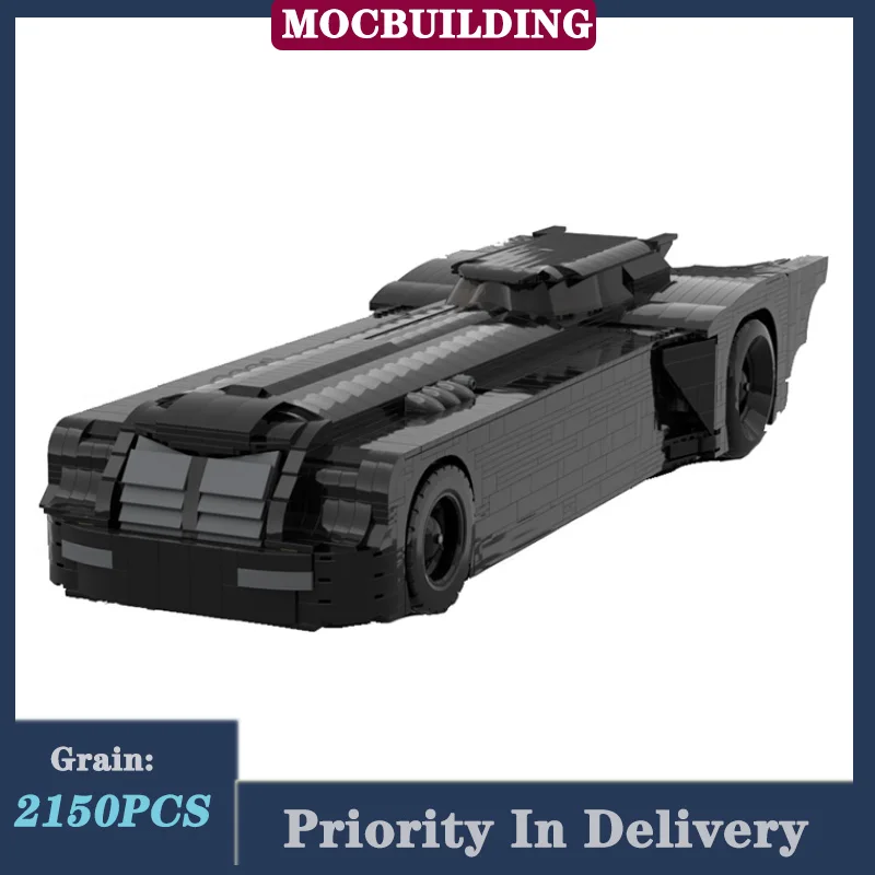 Black Sports Car Batmobile UCS Model Building Block The Animated Series Film Transportation Vehicle MOC Children\'s Toy Gift