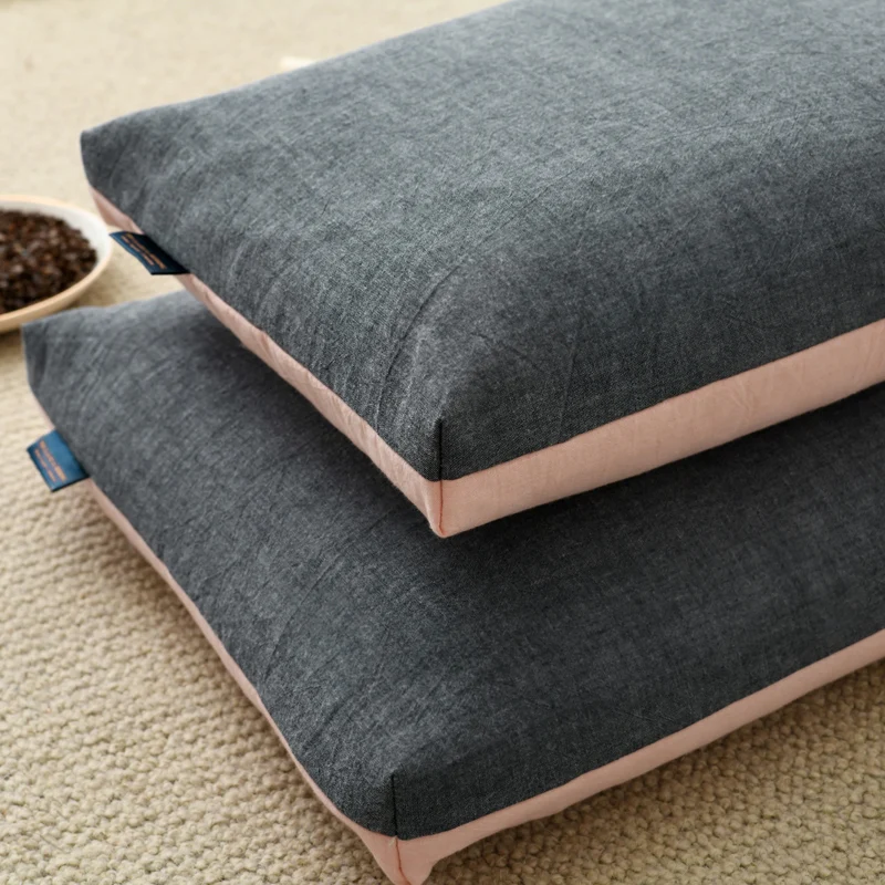 2025 Buckwheat Pillow Core Low Pillow Single Person Hard Whole Head Full Shell Leather Qiaomai Thin Neck Protection Pillowcase