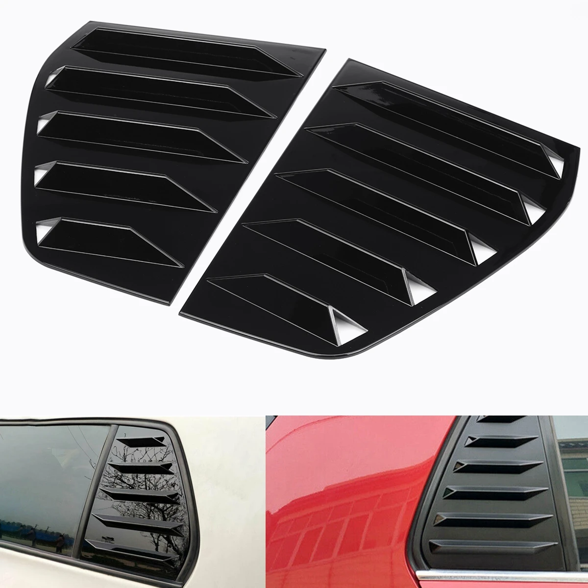 Window Shutter Cover Louver Air Vents Rear Side Trim Spoiler For VW Golf 4 5 6 7 MK4 MK5 MK6 MK7 MK7.5 MK8 Replacement Part