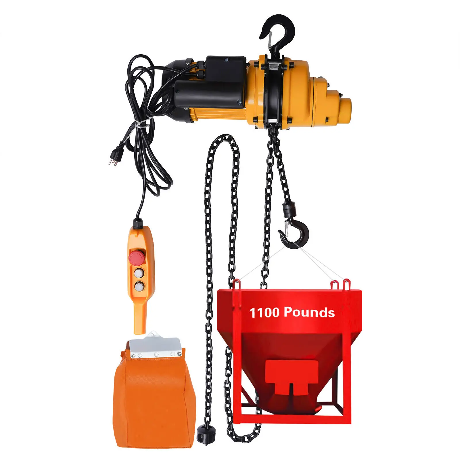 1/2 Ton Electric Chain Hoist Winch w/ 13' G80 Chain 110V Remote Control 1300W