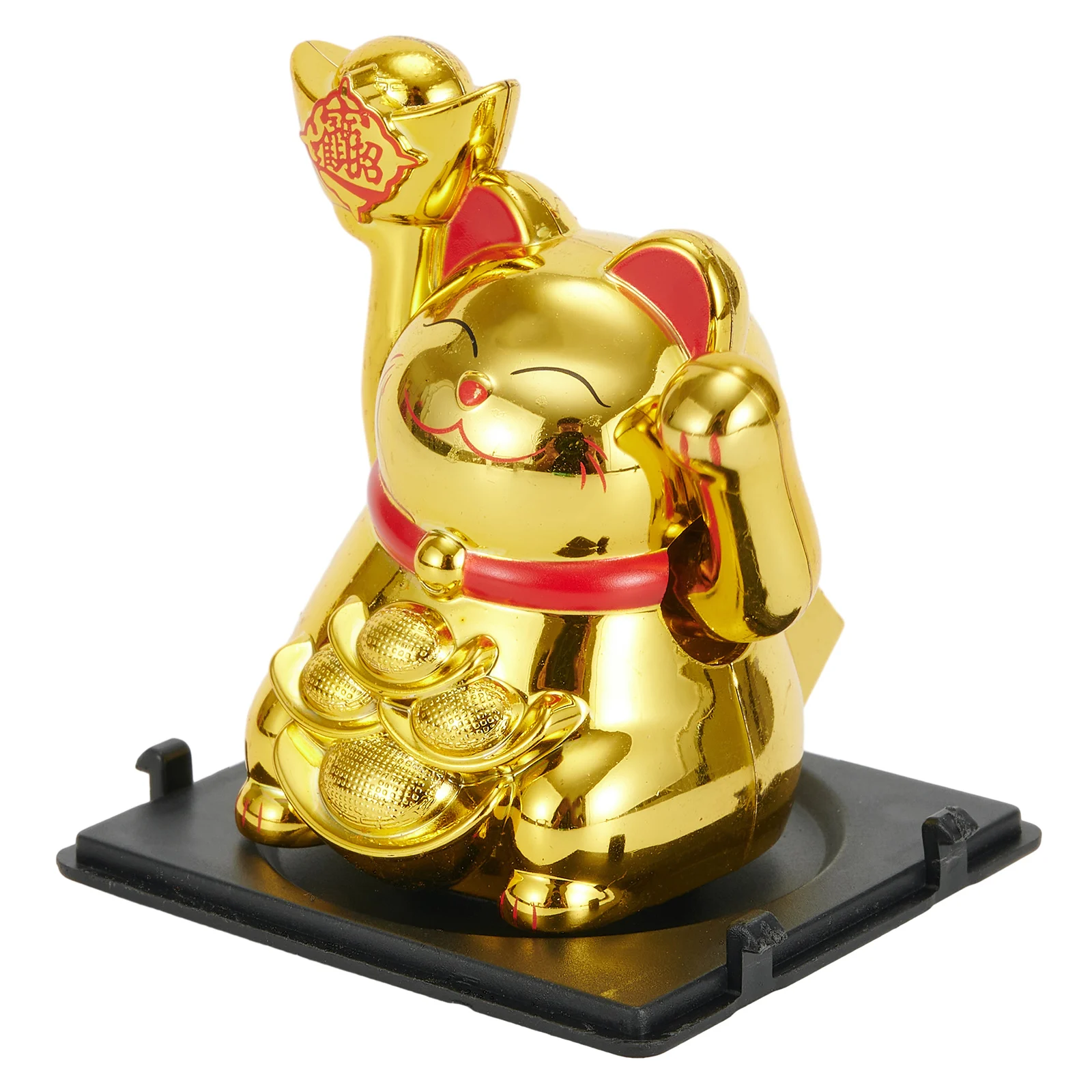 Solar Powered Maneki Neko Lucky Cat Welcoming Chinese Waving Hand Beckoning Fortune Cat Figurines For  Birthday Gift Decor