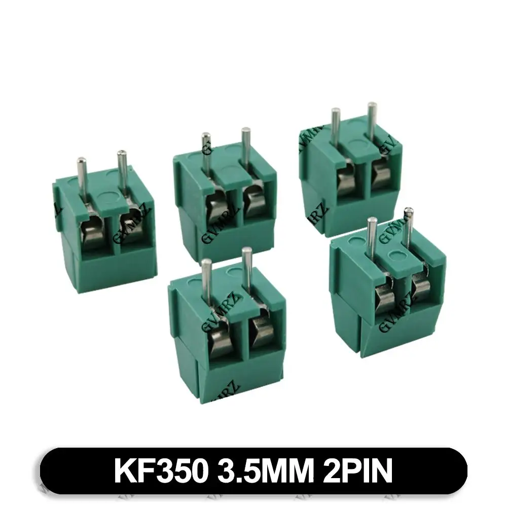 10PCS 3.5mm Pitch Spliceable Plug-in PCB Screw Terminal Block Connector, KF350 KF350-2p 3p, 300V 10A, for 24~18 AWG Cable