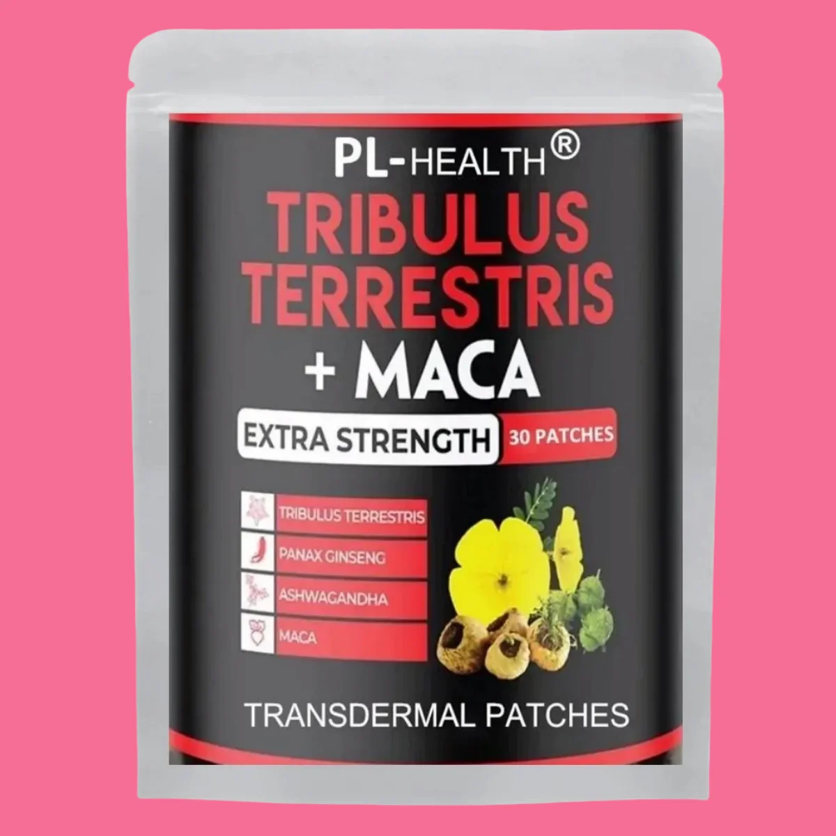 Tribulus Terrestris Transdermal Patches Combined With Ashwagandha, Panax Ginseng Boost Energy, Mood, Stamina 30 Patches