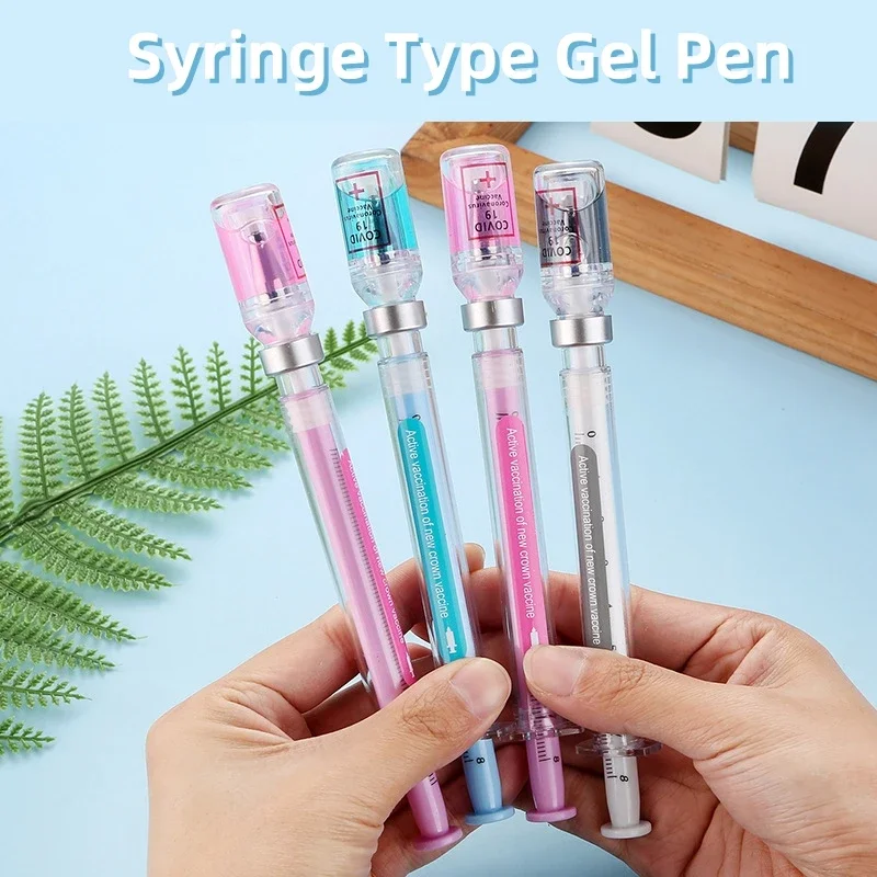 10PCS Random Color Belt Syringe Shaped Gel Neutral Pen,  Signature Ballpoint Pen,Suitable for Nurses, Doctors and Students