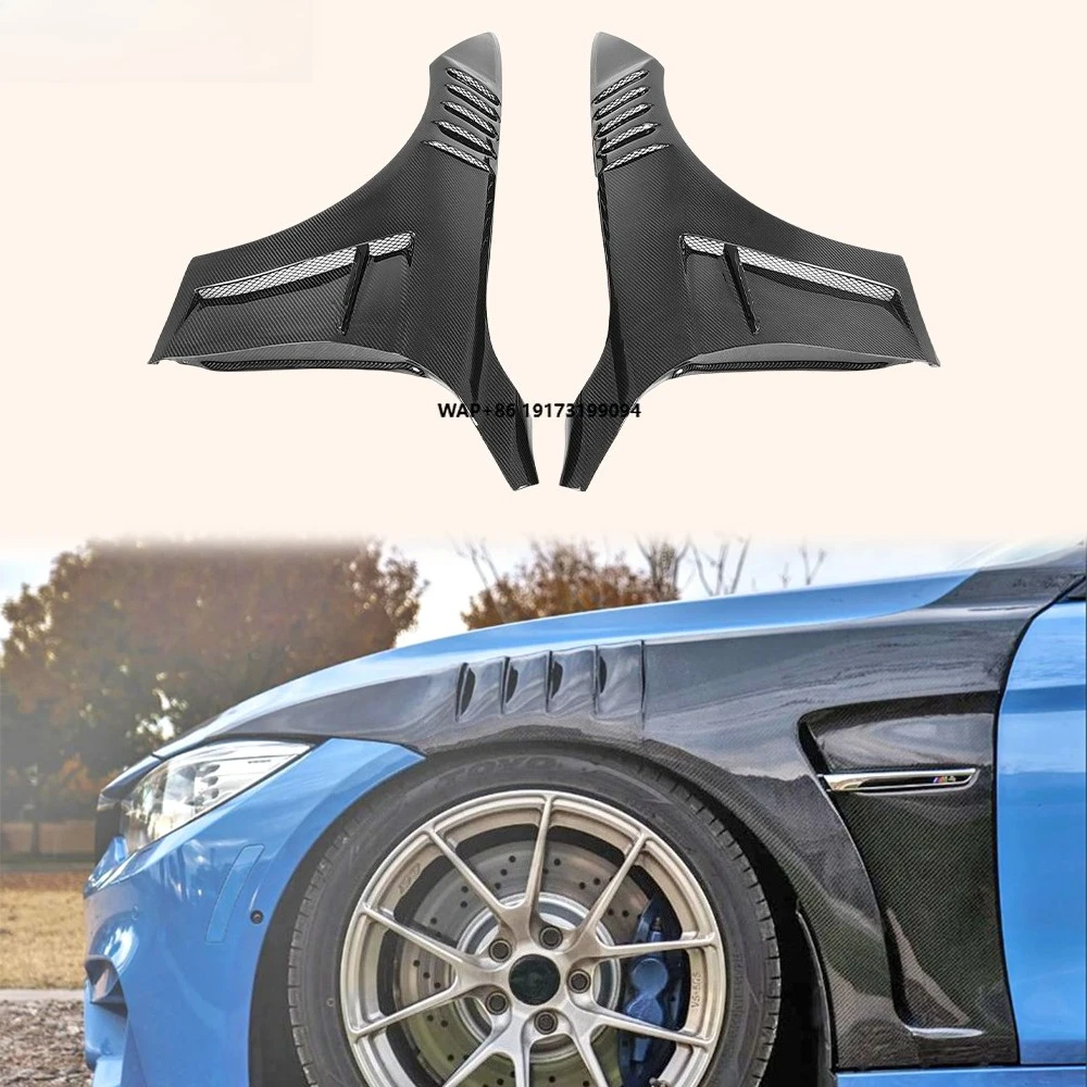 For F82 M4 2014-19 Dry Carbon KZ Style Vented Front Bumper Fender Pair