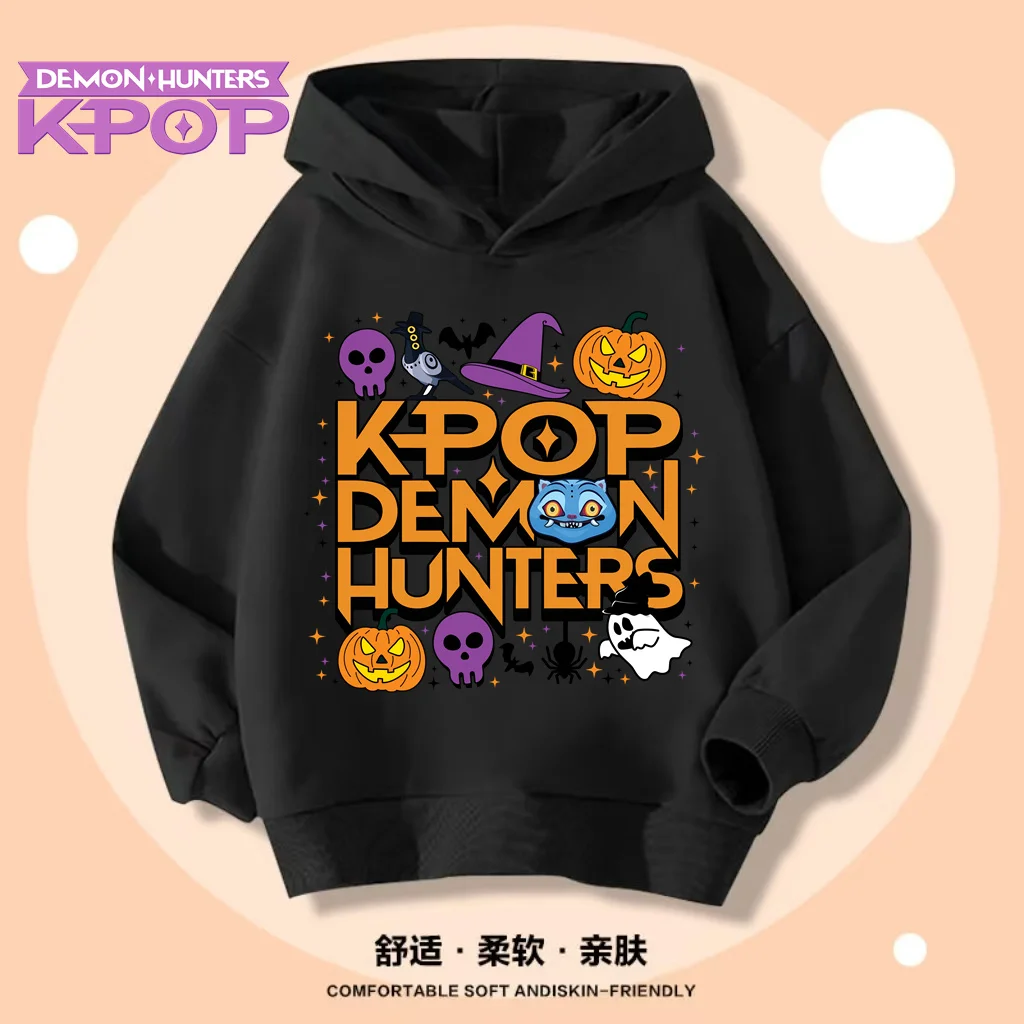 

KPop Demon Hunter Rumi Derpy Cartoon Girls Boy Hooded Sweatshirt Warm Children's Wave Fashion Casual Tops Casual Girls Clothing