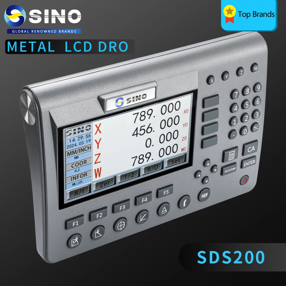 SINO SDS200 Metal 4 Axis LCD Digital Readout Display DRO Kit KA35 Glass Linear Scale Encoder For Lathe Grinder Millilling Dril